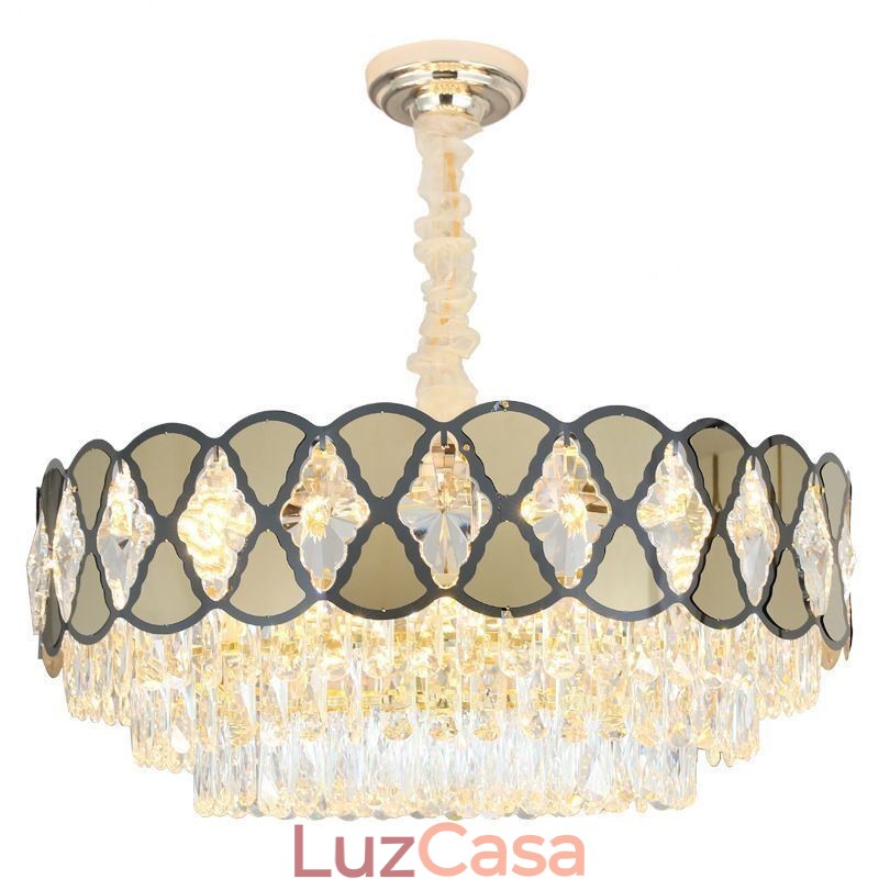 Luminária pendente de cristal moderna com luminárias de teto rendadas