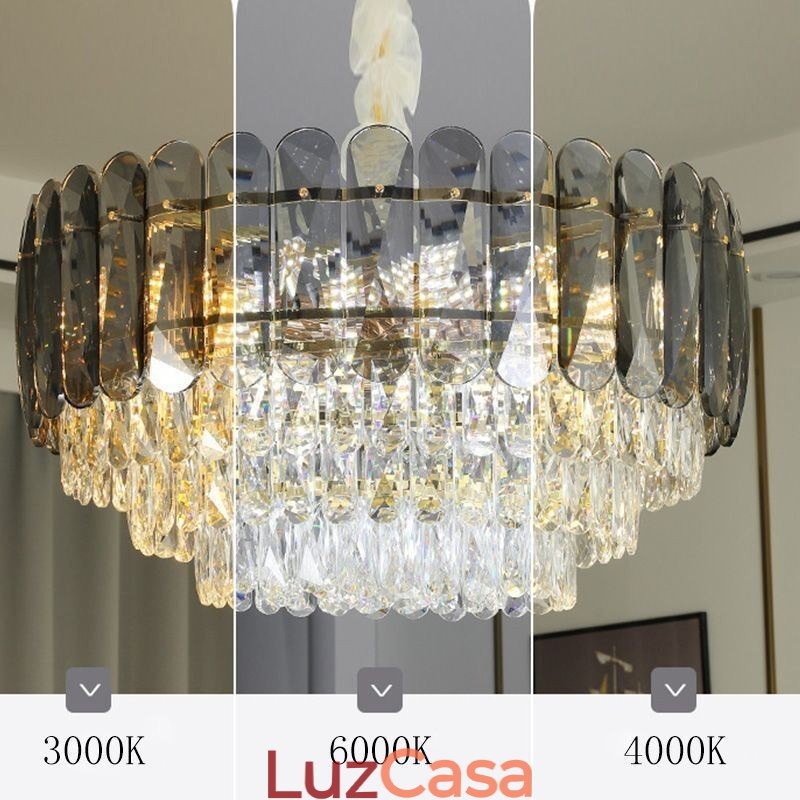Luminária de teto pendente de cristal