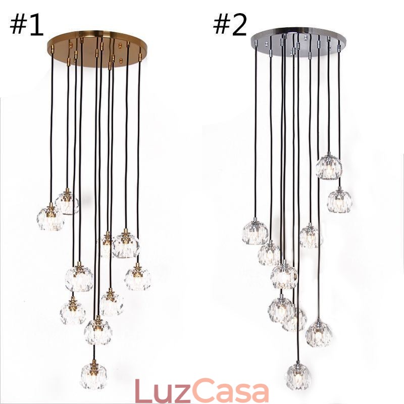 Luminária de teto em forma de bola de futebol de cristal Mordern
