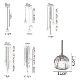 Luminária de teto em forma de bola de futebol de cristal Mordern