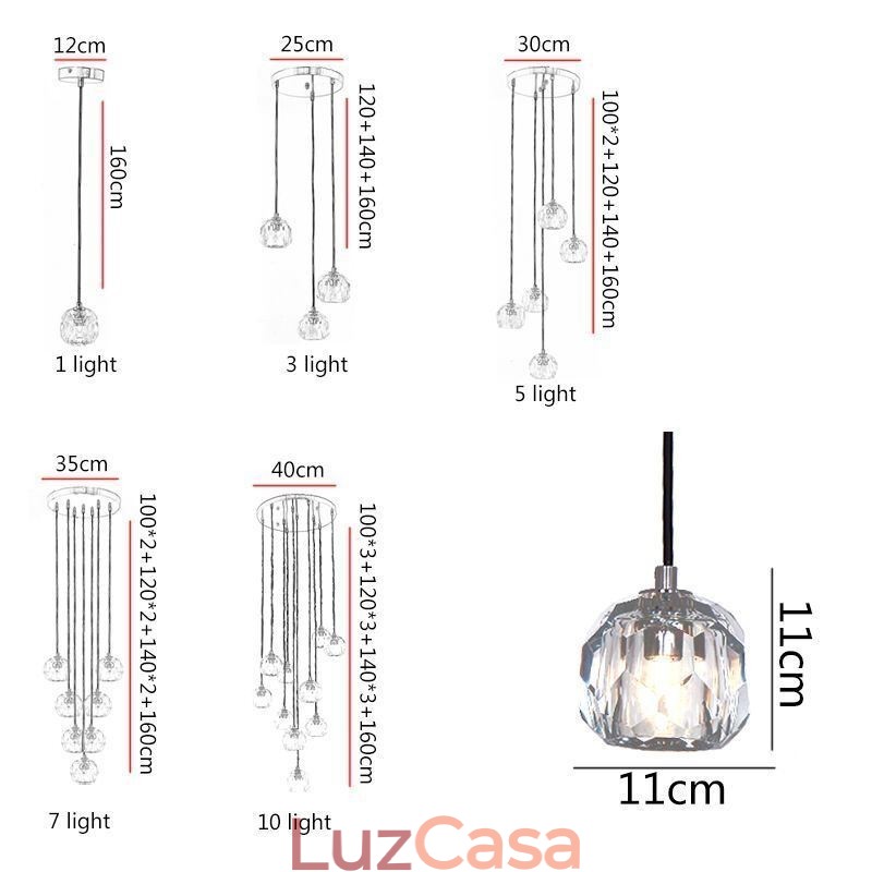 Luminária de teto em forma de bola de futebol de cristal Mordern