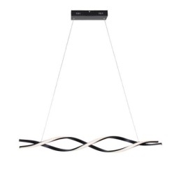 Iluminação pendente moderna, luzes suspensas em formato de onda preta