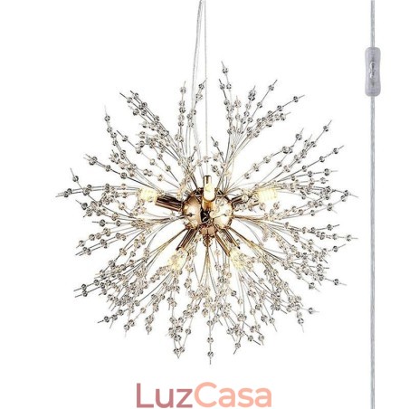 Lustre de fogos de artifício 8 luzes pendente dente de leão Lustre de fogos de artifício 8 luzes pendente dente de leão