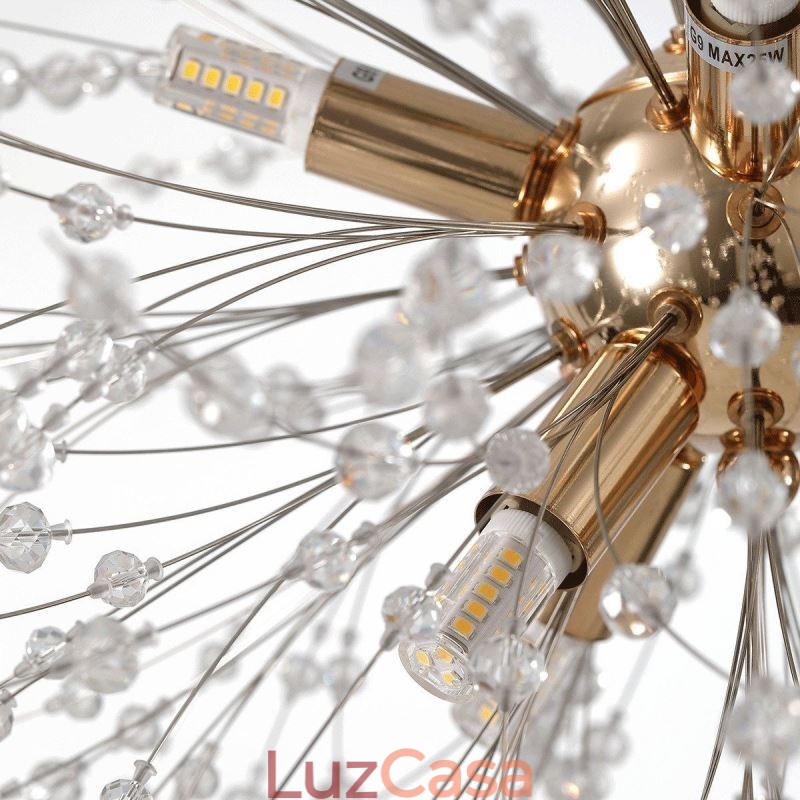 Lustre de fogos de artifício 8 luzes pendente dente de leão