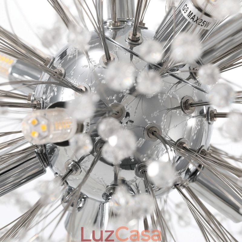 Lustre de fogos de artifício 8 luzes pendente dente de leão