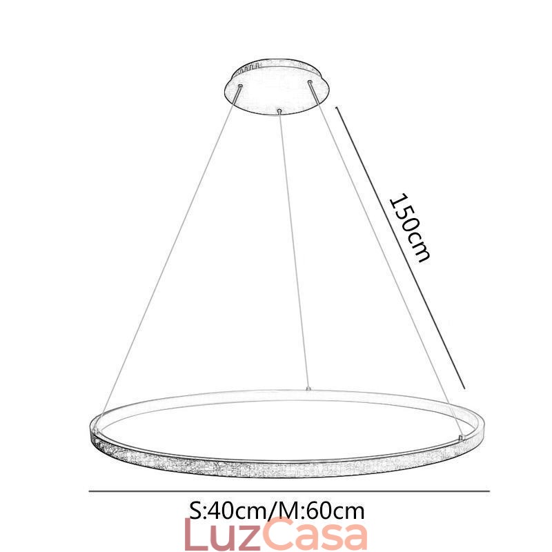 Pendente de acrílico em forma de círculo