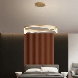 Luminária pendente nórdica de alumínio, luz suspensa com ondas douradas e ondulações
