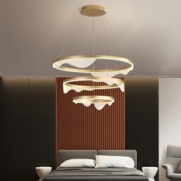 Luminária pendente Golden Wave Ripple Luz suspensa 3 luzes