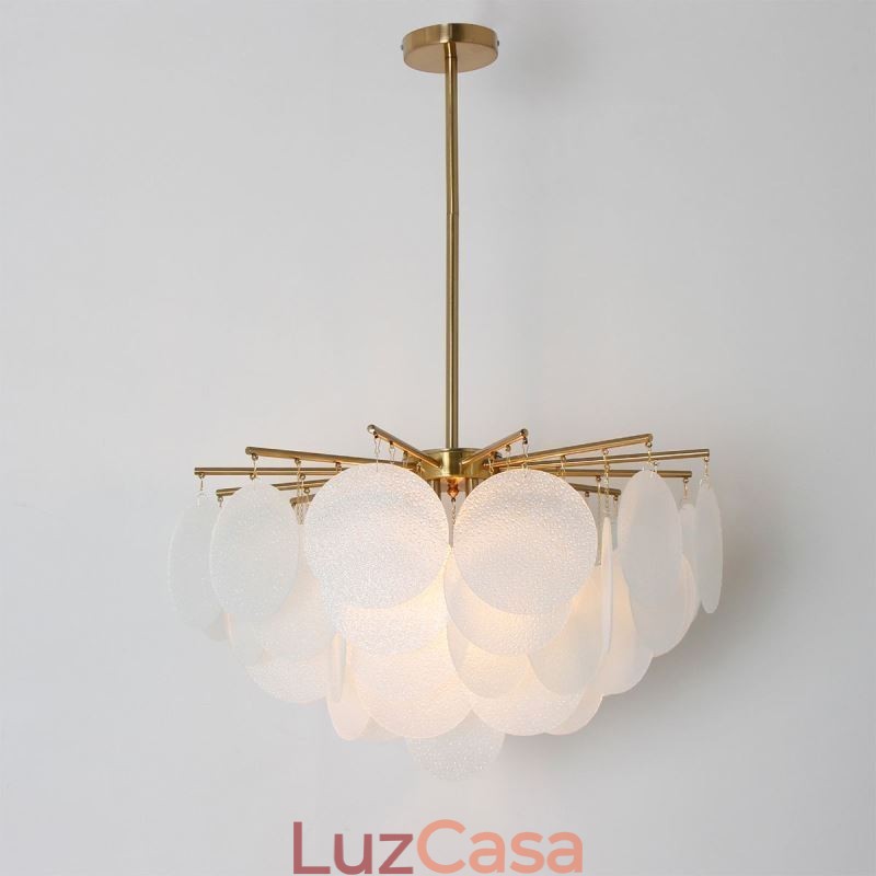 Luminária pendente moderna com 6 luzes e formato de vidro