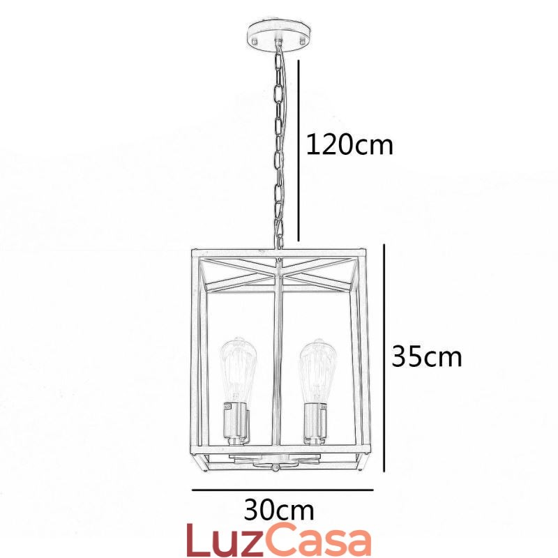 Luminária pendente moderna e simples em gaiola de ferro