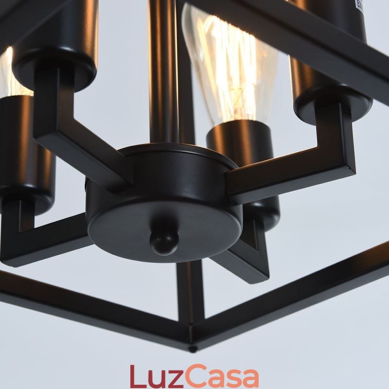 Luminária pendente moderna e simples em gaiola de ferro