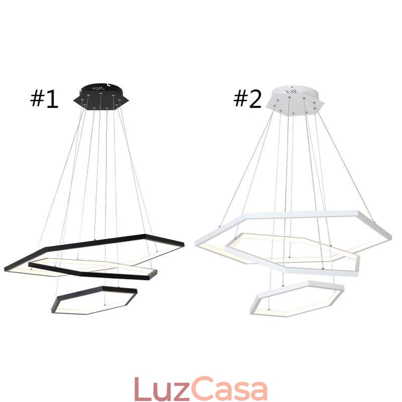 Luminária pendente hexagonal moderna