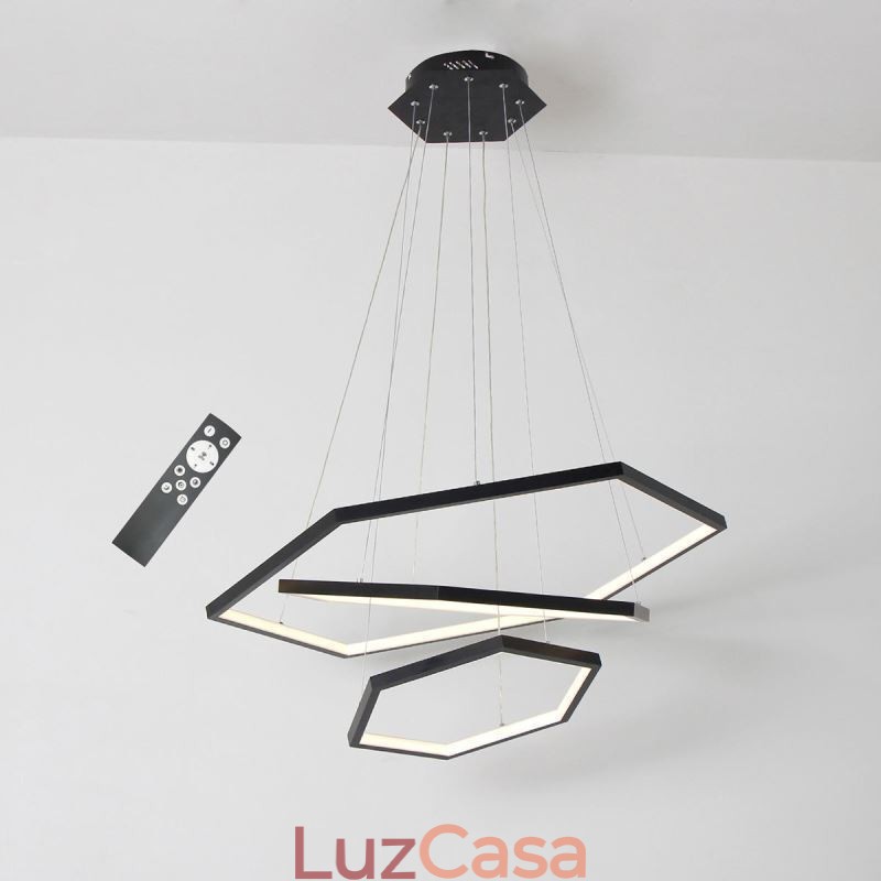 Luminária pendente hexagonal moderna
