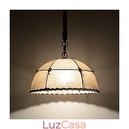 Luminárias pendentes de 1 luz em formato meio redondo, estilo vintage, estilo industrial, tecido amarelo e metais, luz suspensa Luminárias pendentes de 1 luz em formato meio redondo, estilo vintage, estilo industrial, tecido amarelo e metais, luz suspensa