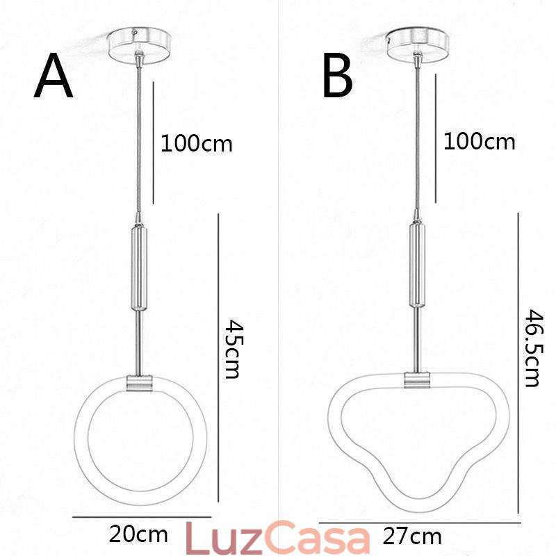 Luminária de teto moderna com ajuste de intensidade de luz acrílica l