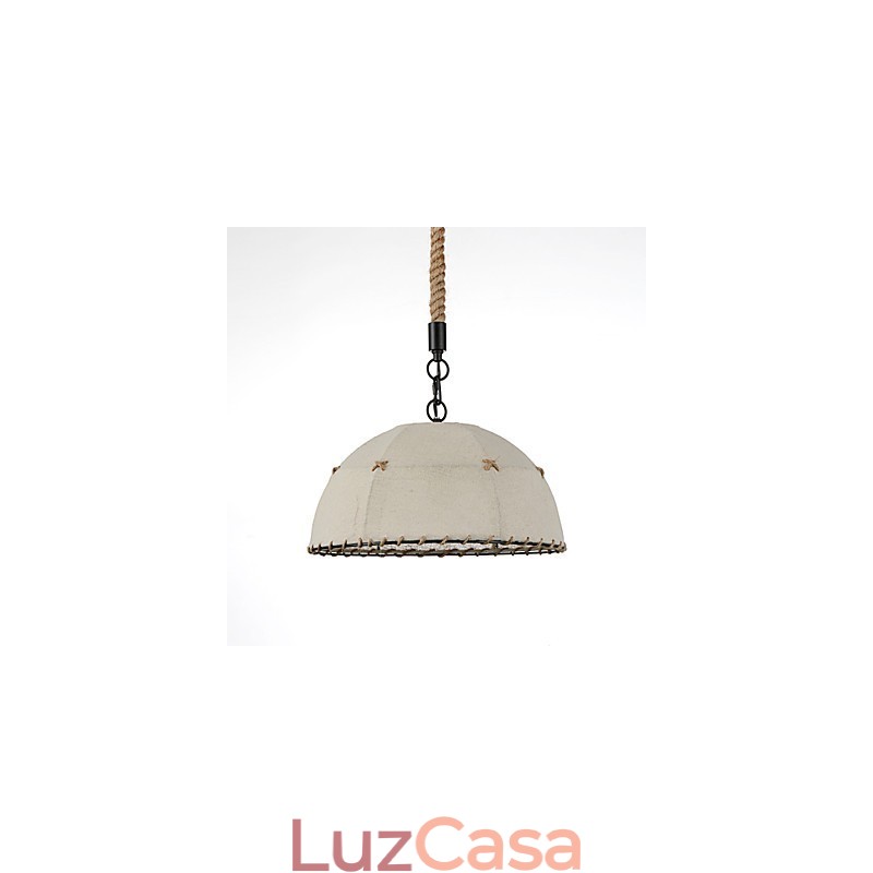 Luminárias pendentes de 1 luz em formato meio redondo, estilo vintage, estilo industrial, tecido amarelo e metais, luz suspensa