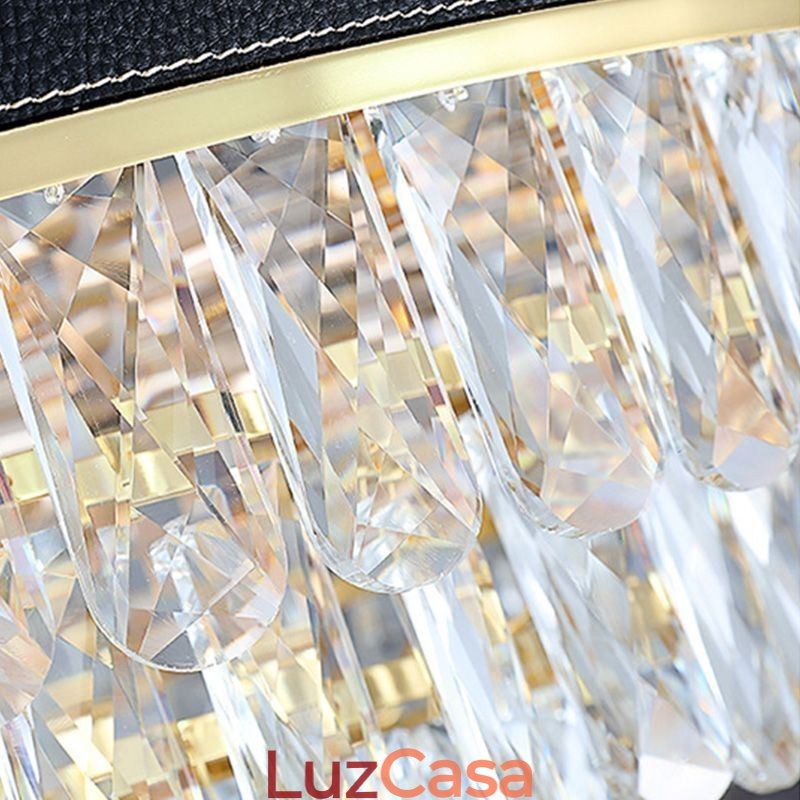 Luminária pendente moderna de cristal, luminária de teto com 9, 12 e 16 luzes