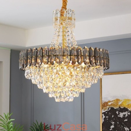 Luminária pendente de cristal cônica luminária suspensa Luminária pendente de cristal cônica luminária suspensa