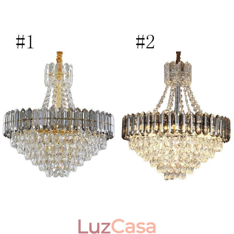 Luminária pendente de cristal cônica luminária suspensa