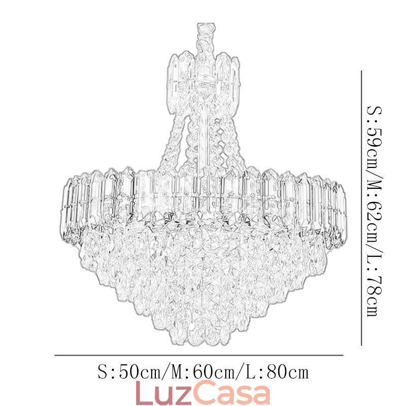 Luminária pendente de cristal cônica luminária suspensa