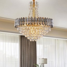 Luminária pendente de cristal cônica luminária suspensa