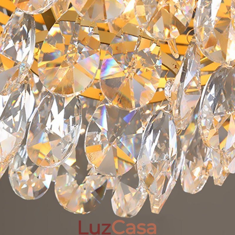 Luminária pendente de cristal cônica luminária suspensa