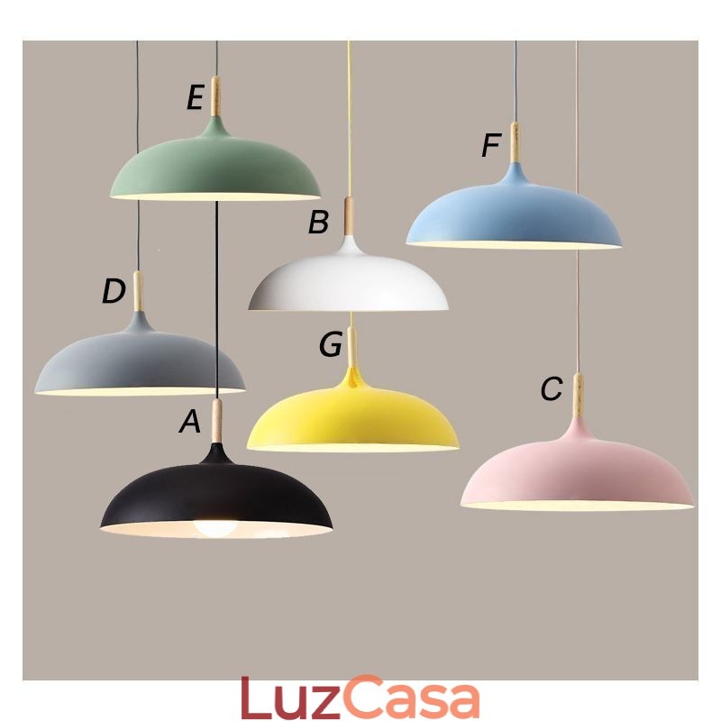 Luminária pendente moderna Luminária pendente colorida Macaron
