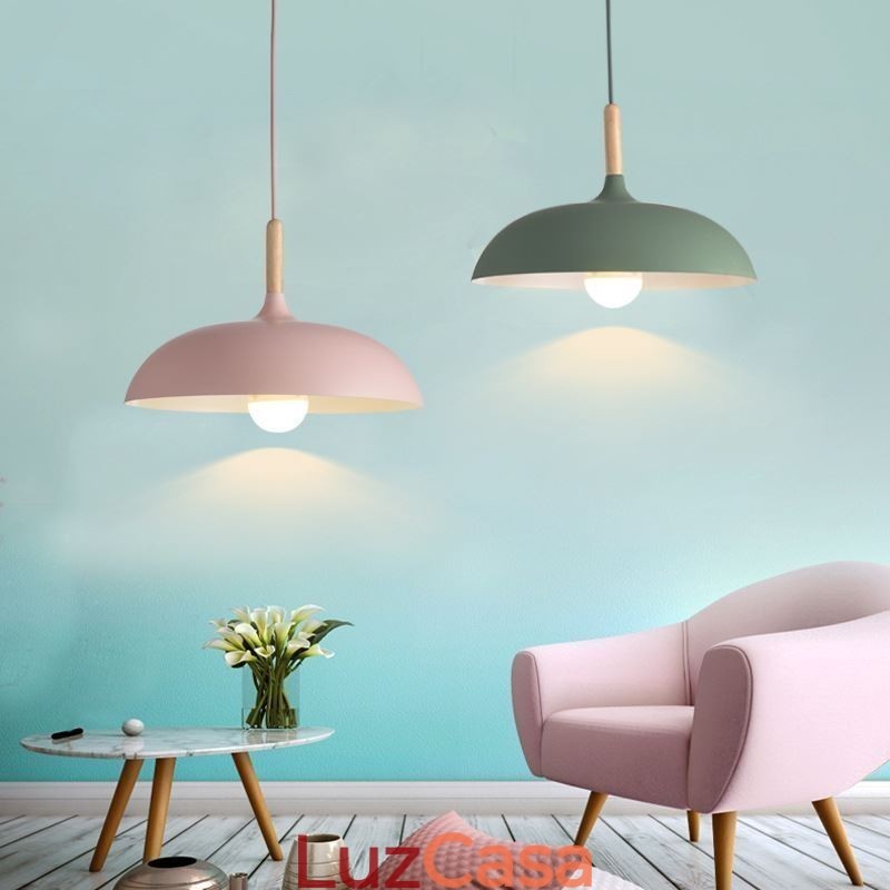 Luminária pendente moderna Luminária pendente colorida Macaron