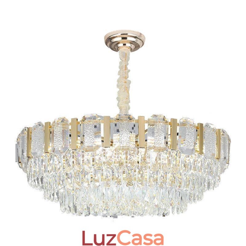 Luminária pendente de cristal redonda para teto