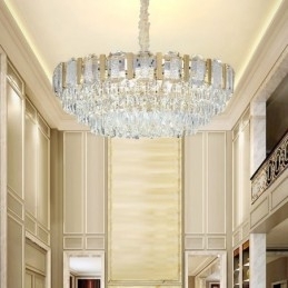 Luminária pendente de cristal redonda para teto