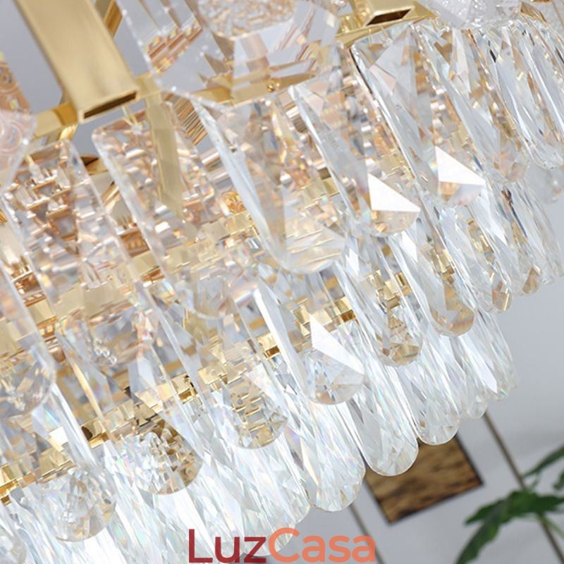 Luminária pendente de cristal redonda para teto