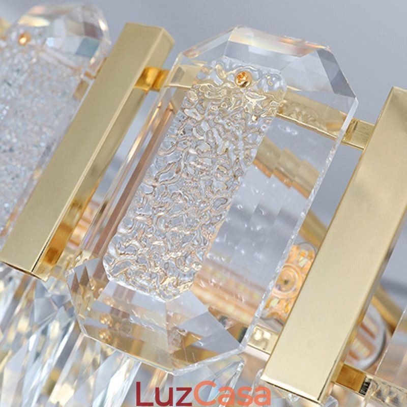 Luminária pendente de cristal redonda para teto