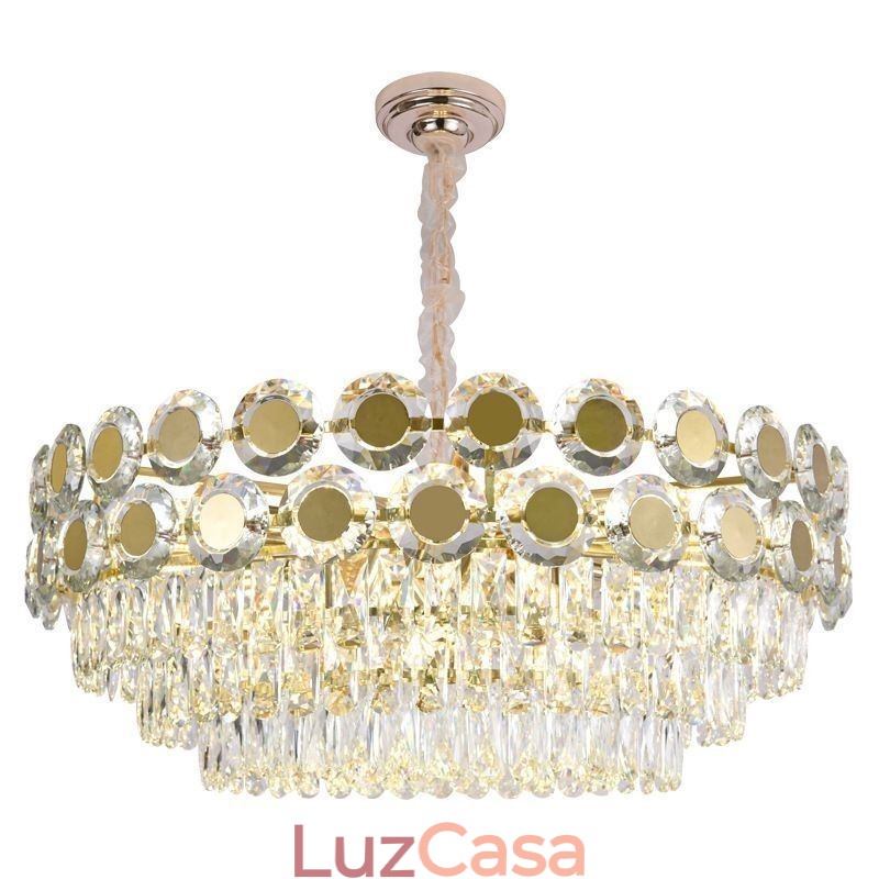 Luminária de teto pendente de cristal moderna