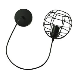 Lustre vintage estilo europeu em formato de globo para luz pendente preta