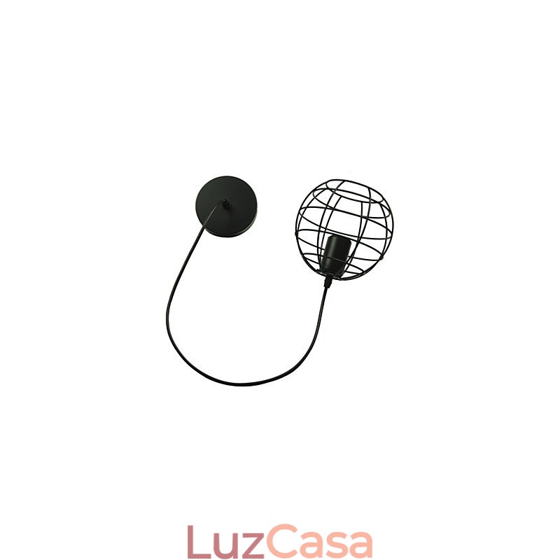 Lustre vintage estilo europeu em formato de globo para luz pendente preta