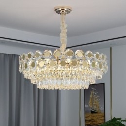 Luminária de teto pendente de cristal moderna