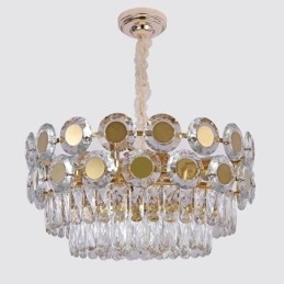Luminária de teto pendente de cristal moderna