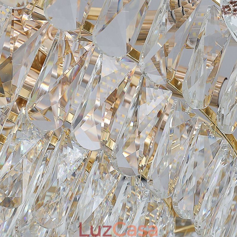 Luminária de teto pendente de cristal moderna