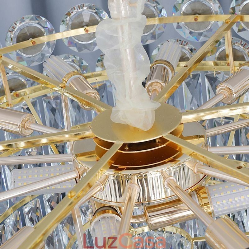 Luminária de teto pendente de cristal moderna
