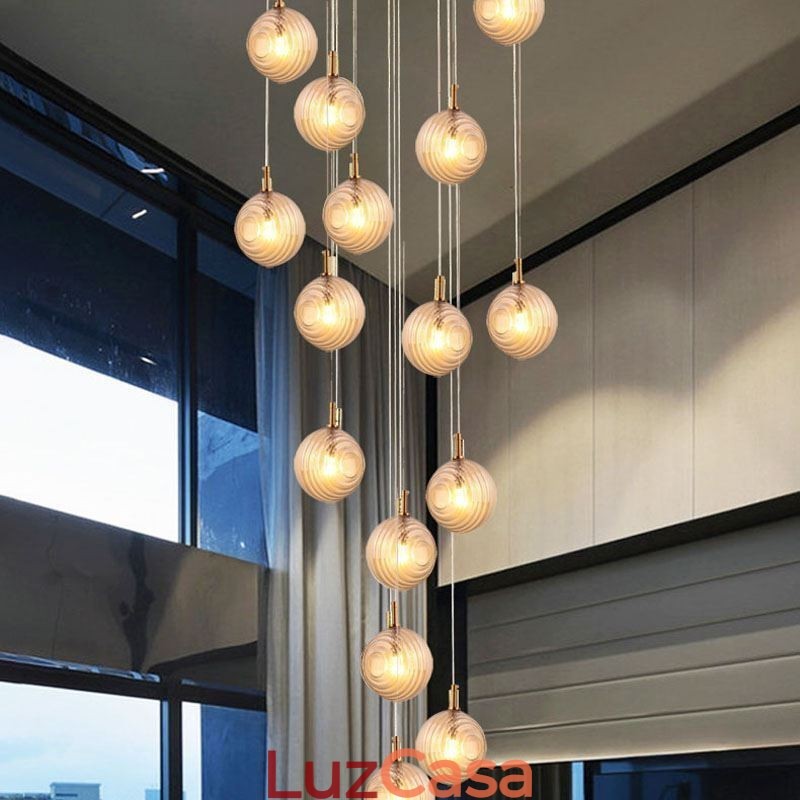 Luminária pendente de vidro criativa decorativa globo de vidro loft