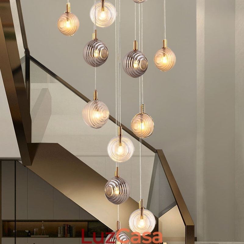 Luminária pendente de vidro criativa decorativa globo de vidro loft