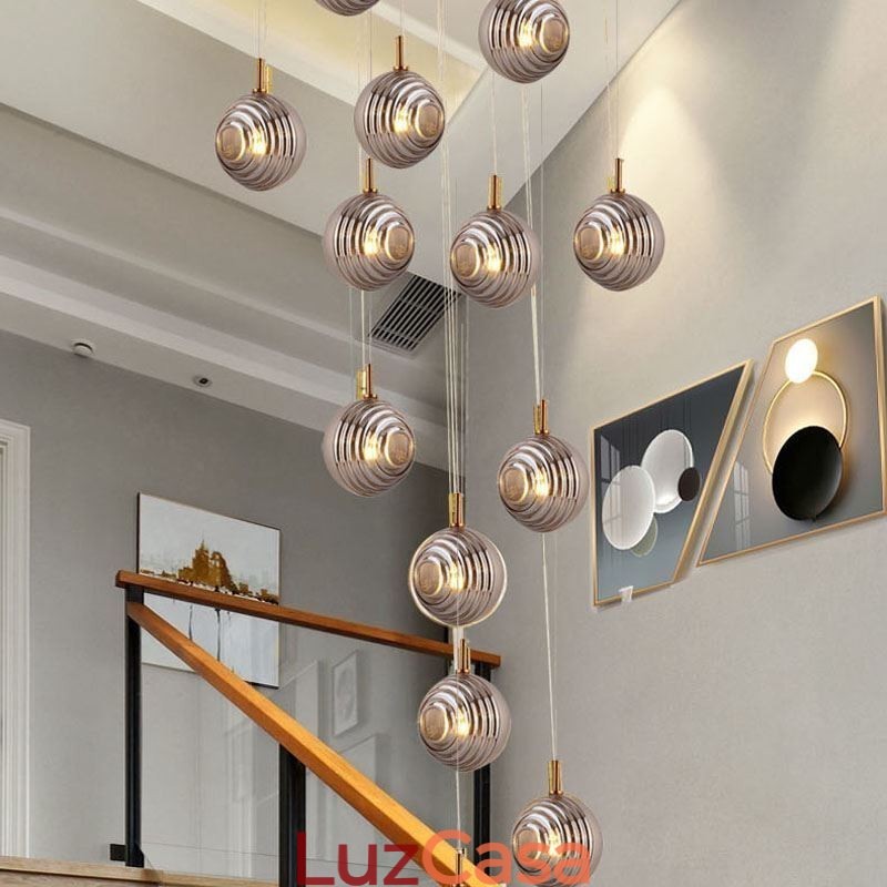 Luminária pendente de vidro criativa decorativa globo de vidro loft