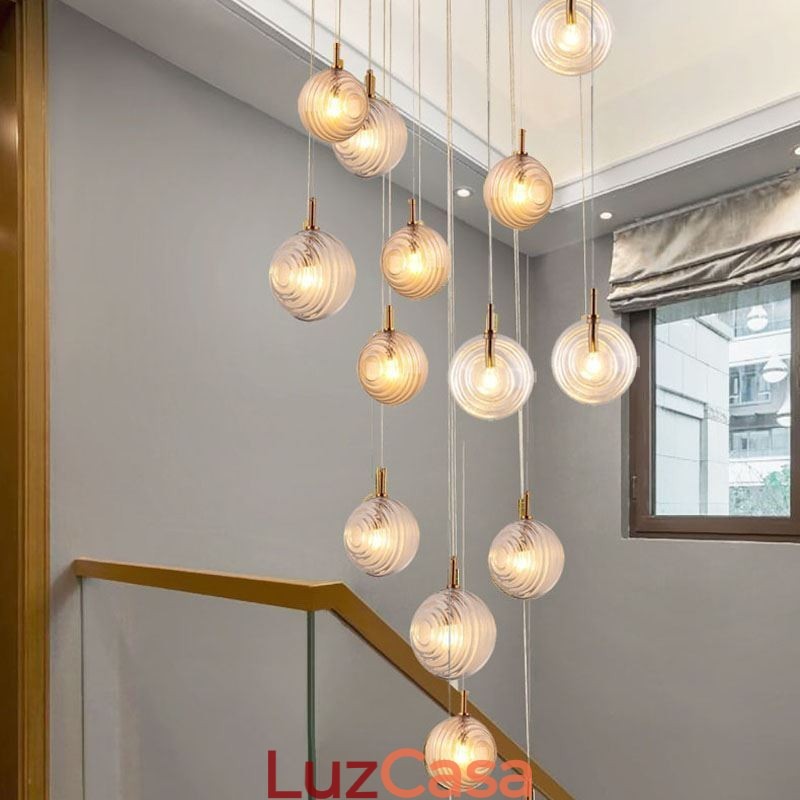 Luminária pendente de vidro criativa decorativa globo de vidro loft