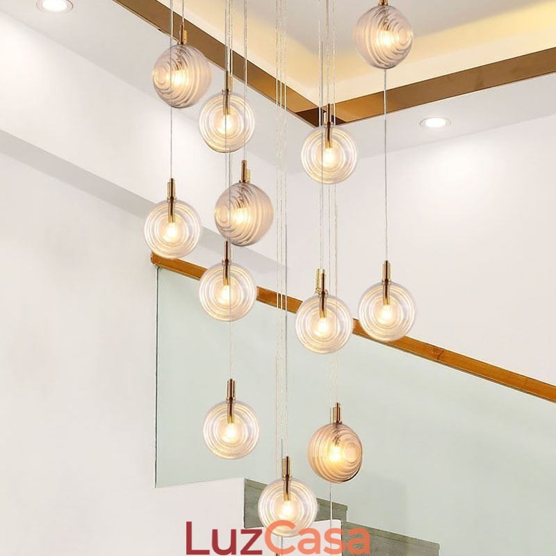 Luminária pendente de vidro criativa decorativa globo de vidro loft