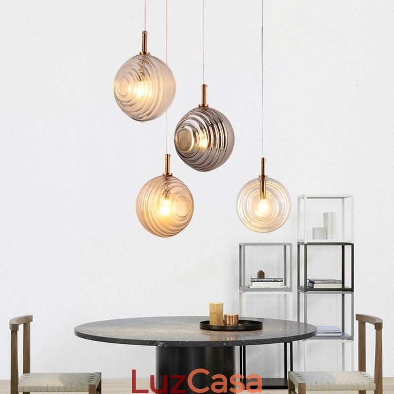 Luminária pendente de vidro criativa decorativa globo de vidro loft