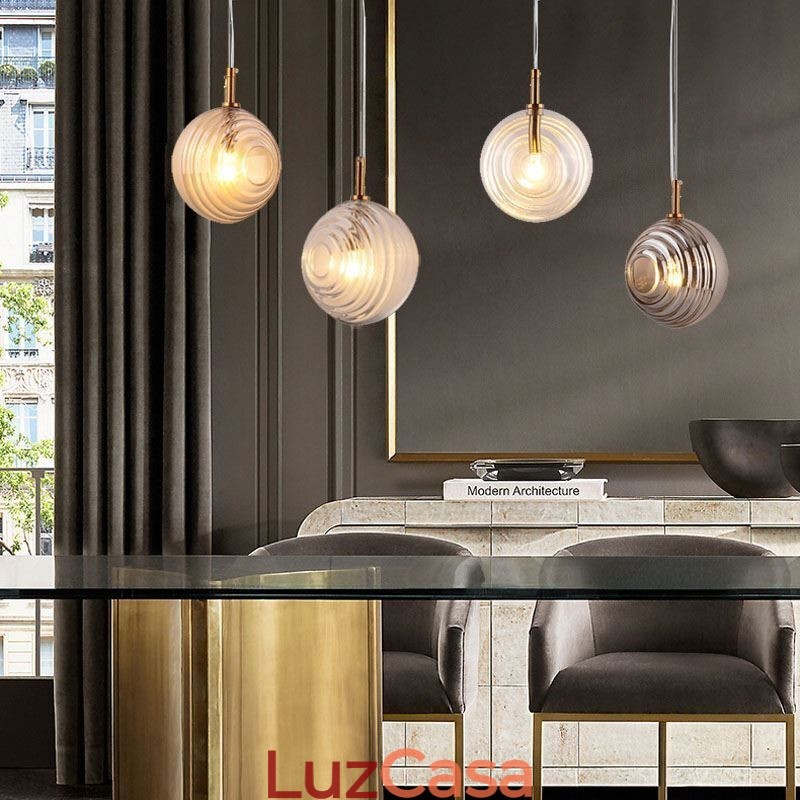 Luminária pendente de vidro criativa decorativa globo de vidro loft