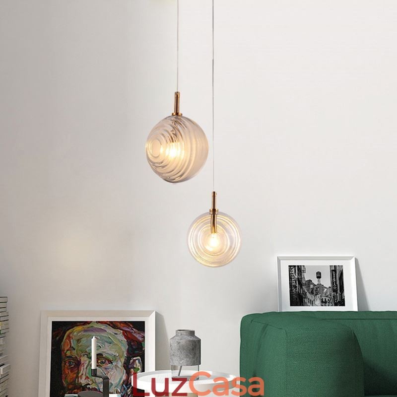 Luminária pendente de vidro criativa decorativa globo de vidro loft