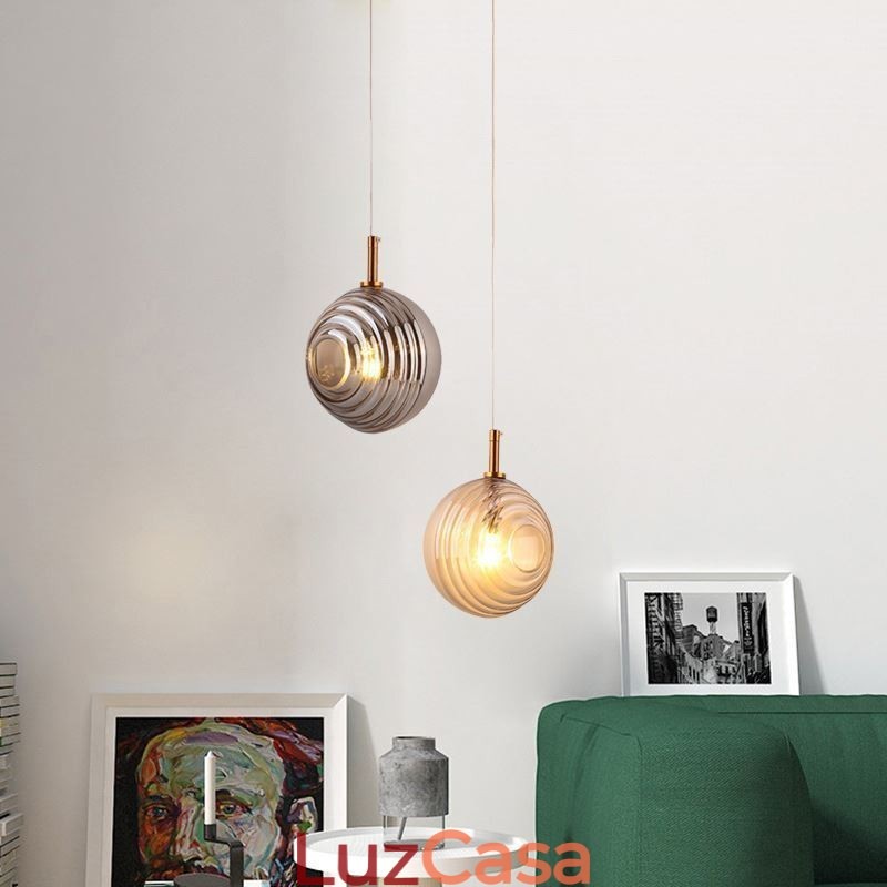 Luminária pendente de vidro criativa decorativa globo de vidro loft