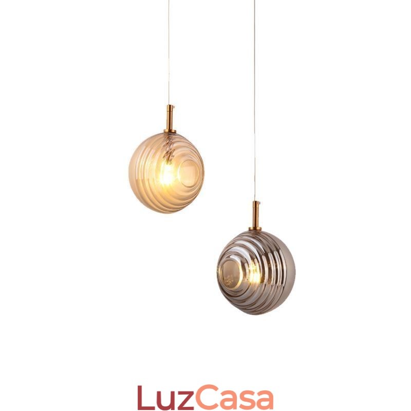 Luminária pendente de vidro criativa decorativa globo de vidro loft