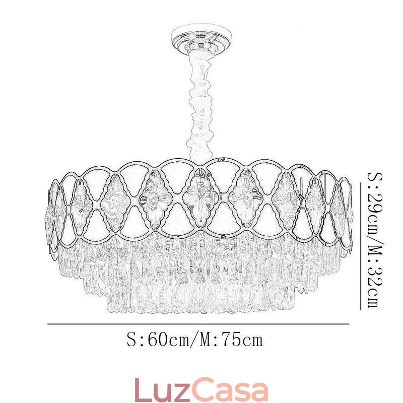 Luminária pendente de cristal moderna com luminárias de teto rendadas